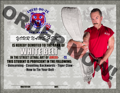 ADT 6TH KYU WHITE BELT CERTIFICATE