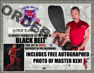 ADT 1ST DAN BLACK BELT CERTIFICATE - FREE AUTOGRAPHED PHOTO!