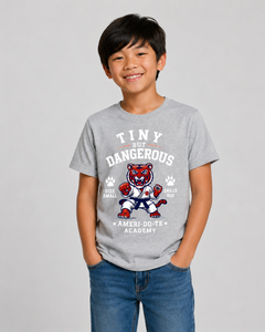 Kids Tee — "Tiny But Dangerous" Martial Arts Tiger Design