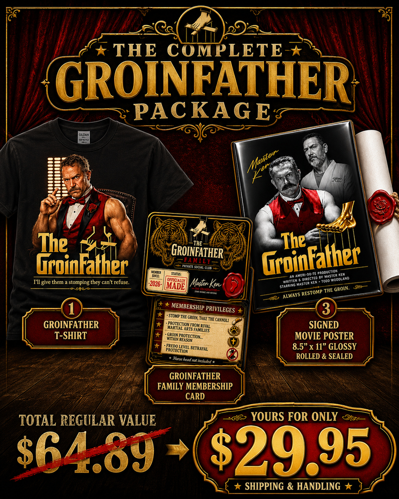 The GroinFather T-shirt + FREE signed poster + Collectible card